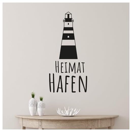GRAZDesign Wandtattoo Heimathafen Leuchtturm - Maritime Deko für Badezimmer Schlafzimmer / 100x57cm / 010 Weiss