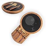 PICNIC TIME Star Wars Death Star Insignia Cheese Board & Knife Set, Charcuterie Board, Serving Platter, (Acacia Wood & Slate Black with Gold Accents)