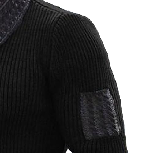 Men's Patchwork Knitted Sweater Vintage Patchworks Knits Sweaters Shawl Collar Long Sleeve Knit Pullover3