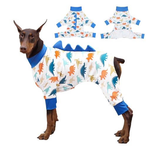 UNIPUP Dog Pajamas Large Size, Big Dog Onesie Clothes, Anti Shedding and Licking, Post Surgery Recovery Pet Pjs, Cotton Soft Material Stretchable Pet Pajamas U-COSP02M
