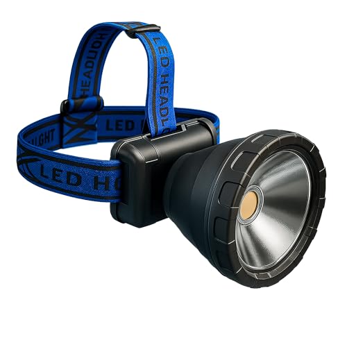 Image of Rechargeable Headlamp LED Head Torch Head Light Torch 90 Adjustable Blinking Feature for Fishing Camping Hiking Trekking Cycling Running /Camping /Fishing /Water-Resistant Ideal for Outdoor Activities