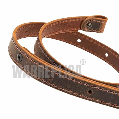 Warreplica Leather Buffalo Rifle Gun Sling Vintage Brown Crazy Horse/Hand Stitched 1