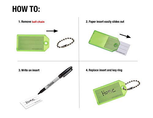 Lucky Line Key Tag w/Ball Chain Clear 100/box (2010010) by Lucky Line - Image 4