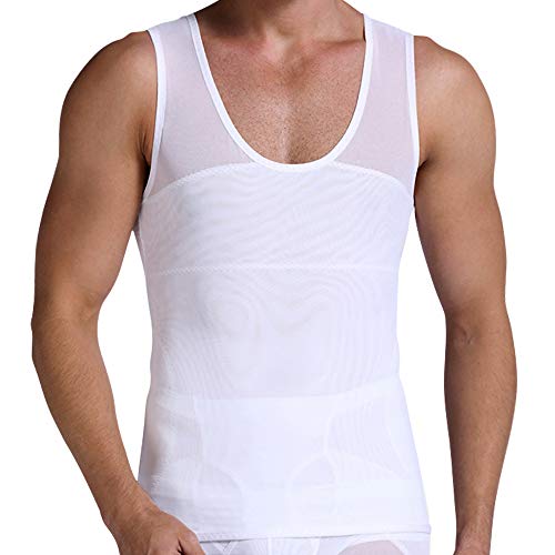 Gsks Mens Slimming Shirt Body Shaper Shapewear Tank Top Chest Compression Vest #TOP17