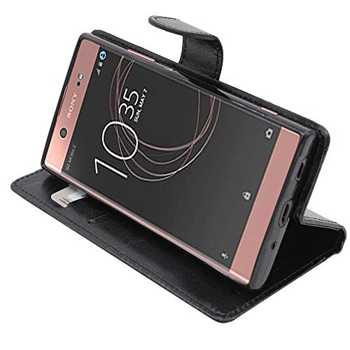 ebestStar - Coque Compatible avec Sony Xperia XA2 Ultra, XA2 Ultra Dual (2018) Etui PU Cuir Housse Portefeuille Porte-Cartes Support Stand, Noir [Appareil: 163 x 80 x 9.5mm, 6.0''] Cover