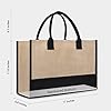 TOPDesign Initial Jute/Canvas Tote Bag, Personalized Present Bag, Suitable for Wedding, Birthday, Beach, Holiday, is a Great Gift for Women, Mom, Teachers, Friends, Bridesmaids (Letter F) #3