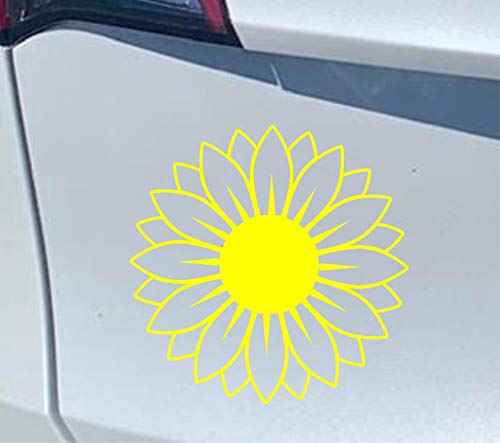 Sunset Graphics & Decals Flower Decal Vinyl Bumper Sticker Pretty Sunflower Garden Floral | Cars Trucks Vans Walls Laptop | Yellow | 5.5 Inch | Sgd000101A #TOP1