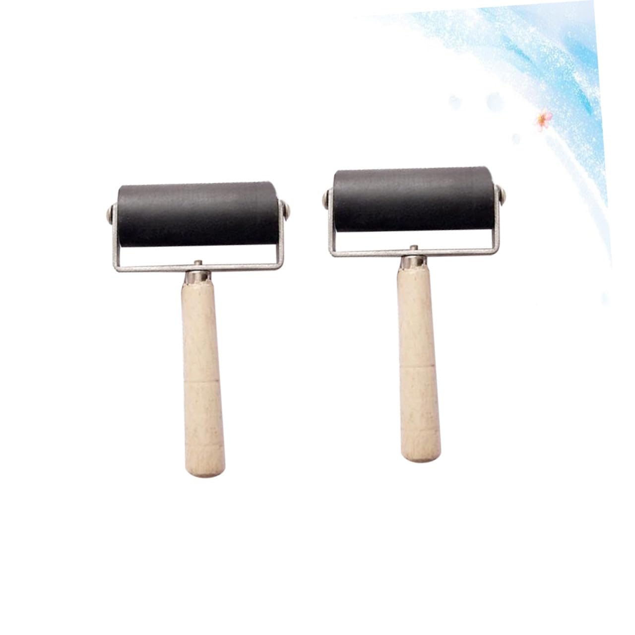 NUOBESTY 3 Sätze Rolle Zum Basteln Rollenwerkzeug Klebeband Zeichnen Malwalze Klebestreifenrolle Klebestifte Tinte Scrabook Bastelzeug Gummiwalze Stanzwerkzeug Bambus Black 2 Stücke * 3