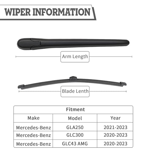 HODEE Rear Wiper Arm Blade Nut Replacement for Mercedes-Benz GLC43,GLC63 AMG,GLC300 2020-2023,GLA35 GLA45 AMG GLA250 2021-2023,Back Windshield Wiper Assembly with Window Wiper Cap Cover Accessories by HODEE - Image 2