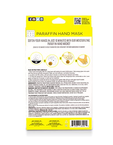 Onyx Professional Moisturizing Hand Mask For Dry Cracked Hands– Coconut Oil & Shea Butter Moisturizing Gloves 10 Minute Dry Hand Moisturizer Treatment – Working Hands Paraffin Wax For Hands #TOP3