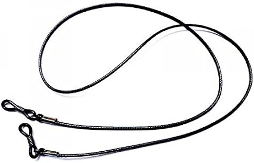 C2K Fashionable Sports Eyeglass Sunglasses Wax Cord Neck Strap Reading Glasses Holder Pack of 2PCS Black