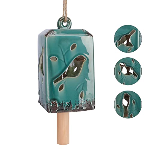 Ceramic Wind Chimes For Outside, 18.1'' Windchime Outdoor Memorial Wind Bell With Soothing Melodic Tones Sympathy Gift Garden Patio Balcony And Home Decor #TOP8