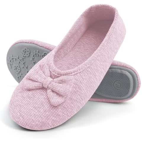 OFFCUP Ladies' Memory Foam Ballerina Slippers Cover
