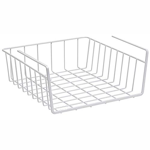 1 organizador de cesta colgante, cesta de almacenamiento de alambre metálico para cocina, oficina, guardarropa, cuarto de baño, armario.
