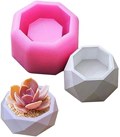 Flower Pot Silicone Mold,DIY Succulent Plants Concrete Planter Vase Gypsum Cement Molds Clay Mould Candle Holder Mold