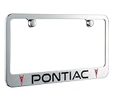 Pontiac with 2 Logos Chrome License Frame, Official Licensed