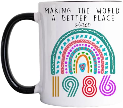 40th Birthday Gifts for Women Men Coffee Mugs - 40th Birthday Gifts Ideas, Making The World A Better Place Since 1986 Cup, Turning 40 Year Old Birthday Gift for Mom Dad Wife Husband 11oz (1986)