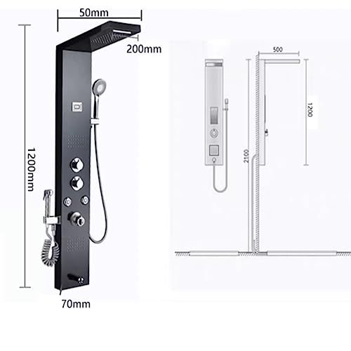 Ensemble de pare-douche à effet pluie avec écran LED connecté - 5