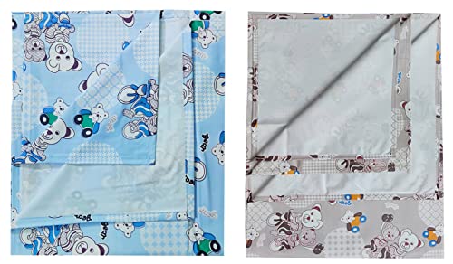 Image of EcoSoft Plastic Sheet,PVC Sheet for Kids,Rubber Sheet for Babies,Bed Wetting Protector(90 x 135 cm) (Bear Blue & Brown)