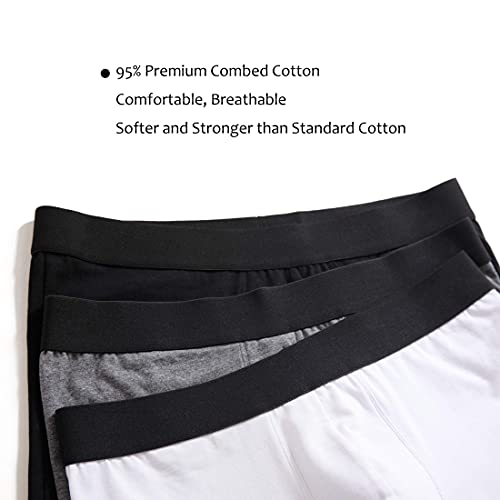 ZLYC Mens Long Box Slip sous-vêtements en Coton, 3/4 Pack (Paquet de 4 Noir, L) – vue 5