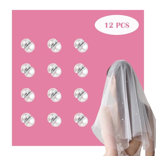 12 Pairs Veil Weights Invisible Pearl Wedding Veil- Double-Sided Pearl Veil Weights Bridal Veil Wedding- Bridal Accessories Magnetic Pearls- Mantilla Wedding Veil Lightweight Veil Pearl2