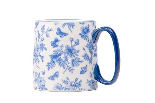 Mug cerámico Bella azul y blanco 18 oz miniatura 3