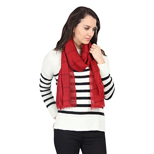 Image of FabSeasons Red Chexs Cotton Scarf, Scarves, Stole and Shawl for Men