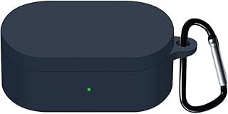 smaate Silicon Case Cover Compatible with ONEPLUS Nord Buds, Protective Case Accessories with Carabiner Clip, Blue