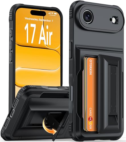 Oterkin for iPhone 17 Air Wallet Case with Stand Black 6.5 Inch