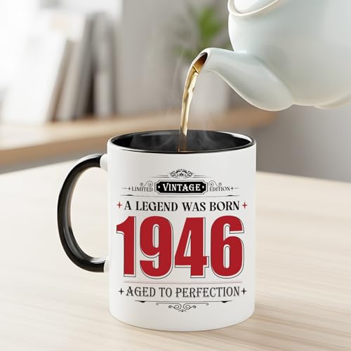 Taza vintage de vidrio para cumpleaños 80 años miniatura 5