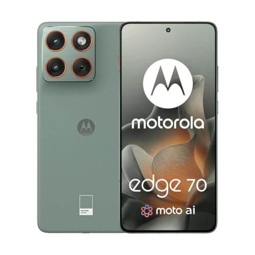 Motorola Moto Edge 70 5G Ai (Compatible with Tmobile Mint Tello & Global) (512GB+12GB) NFC 50MP 4K Triple Cam Dual Sim 6.67" Curved XT2601-3 Latino American Version (Pantone Lily Pad (Olivo))