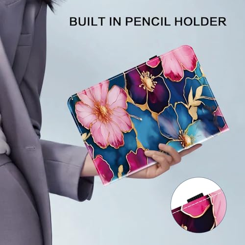 Étui Samsung Galaxy Tab S6 10.5 PU cuir support Blue Flowers