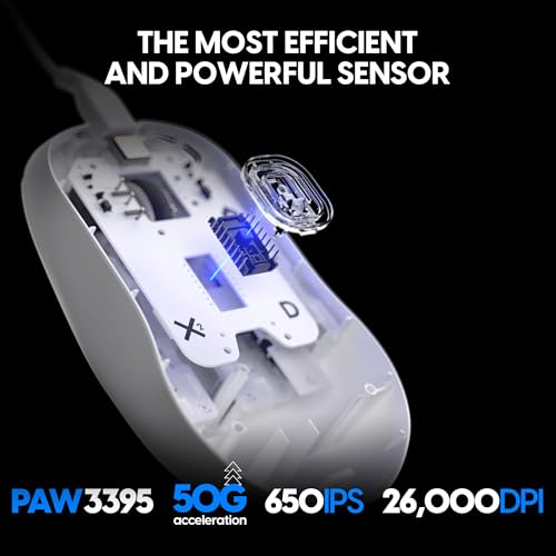 Image of Pulsar Gaming Gears X2H Wired Gaming Mouse, Ultra Lightweight 1.8 oz (51g), Symmetrical, Optical Switch, 26000 DPI, Motion Sync, PAW3395 Sensor (Medium, Wired, White)