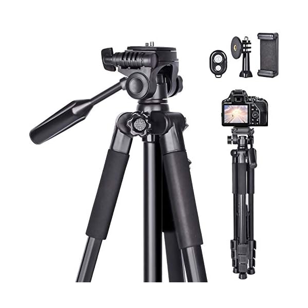 Kamera Stativ 170cm Erweiterbarer Camera stativ,universal stativ für die Kamera aus Aluminium Tragfähigkeit 10KG…