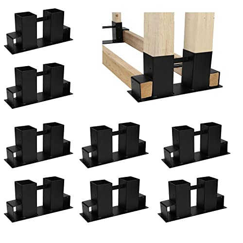 Randaco 8 Stück Holzstapelhilfe, Stabile Brennholz Holzstapelhalter für Kaminholz Brennholz Stapelhilfe Feuerholz Gestell Holz Für Innen- und Außenbereich, Schwarz