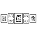 Gallery Perfect Photo Kit with Decorative Art Prints & Hanging Template Gallery Wall Frame Set, 7 Piece, Black, 7 Piece