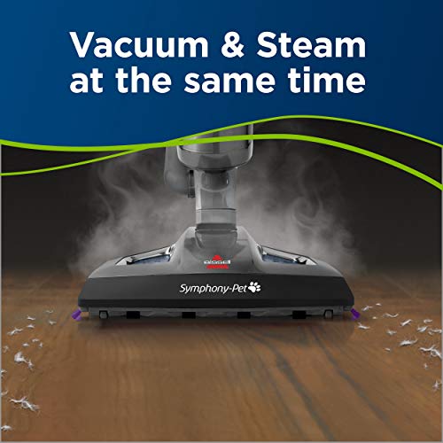 Bissell Symphony Pet Steam Mop and Steam Vacuum Cleaner for Hardwood and Tile Floors, with Microfiber Mop Pads, 1543A - COLOR MAY VARY(Renewed)