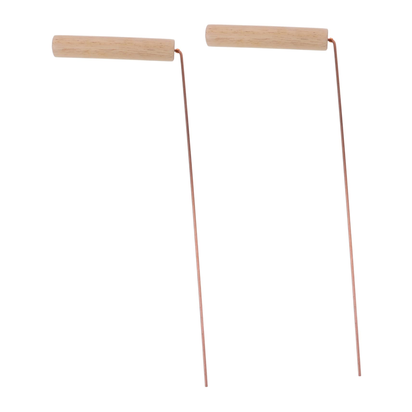 SOLUSTRE 2pcs Prospecting Rod Tool Divining Rod Outdoor Dowsing Rods Portable Dowsing Rods Long Dowsing Rods Dowsing Rod for Detection Dowsing Rods for Compass Detection Rod Golden Wooden