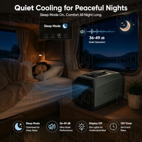 330 W/400 W tragbare Zelt-Klimaanlage, Fernbedienung und Touch-Steuerung, 4 Modi, leise (36-49 dB), 60 °F-90 °F-Einstellung, for Zelte, LKWs, Wohnmobile-6
