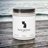 New Jersey Scented Candle Homesick Gift Feeling Homesick State Scented Candle Moving Gift College Student Gift State Candles Scented Soy Candle, Organic Wax