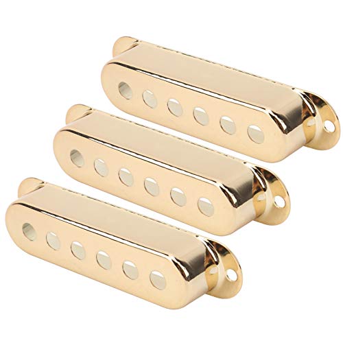 Brass Single Coil Pickup Cover, 3Pcs Coil Pickup Covers 48mm/50mm/52mm Musical Instrument for ST SQ Electric Guitar (Gold) - Image 2