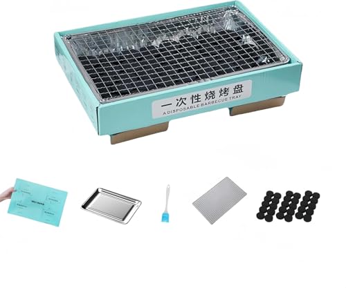 Barbecue portatile usa e getta da 31,8 cm, con 30 griglie cromate, per uso interno/esterno/campeggio/spiaggia