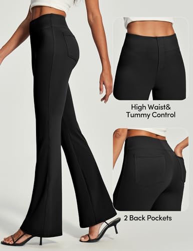 IUGA Womens Dress Pants Stretchy Work Pants Women Business Casual Bootcut Slacks High Waisted Pull On Trousers with Pockets4