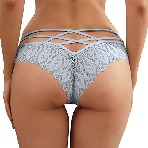 Image of Womens Sexy Thongs Lace Panties Underwear Low Rise Plus Size Underpants Pack of 1-3