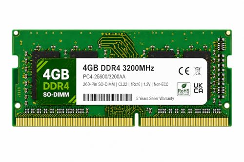 Image of 4GB DDR4 3200MHz OEM Laptop RAM Compatible with Samsung [Key Specs: PC4-25600 /3200AA | 260-Pin SO-DIMM | CL22 | 1Rx16 | 1.2V | Non-ECC] | 5 Years Seller Warranty