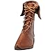 Produktbild ZHANSANFM Mittlere Stiefel Damen Herren Spitz Zehen Lederstiefel Lace up Flache Kopfstiefel Weichem Bequeme Halbhohe Ankle Boots Trendige Vintage Wasserdicht Leicht Stiefeletten 39.5 EU, Braun)