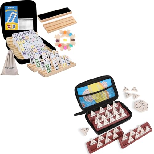 Set Mejorado Mexican Train Dominoes y Domino Triangular miniatura 1