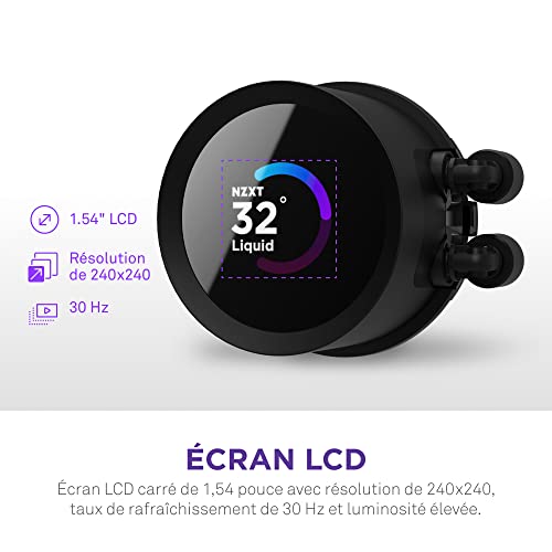 Image of NZXT Kraken 360 - RL-KN360-B1-360mm AIO CPU Liquid Cooler - Customizable 1.54 inch Square LCD Display for Images, Performance Metrics and More - High-Performance Pump - 3 x F120P Fans - Black