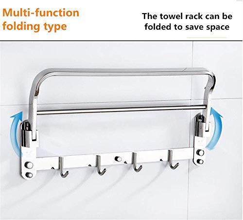 Porte-serviettes de salle de bain pliant en inox pour optimiser les petits espaces - 7