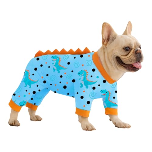 Pijama para perro PetWarm con estampado de dinosaurio, talla S